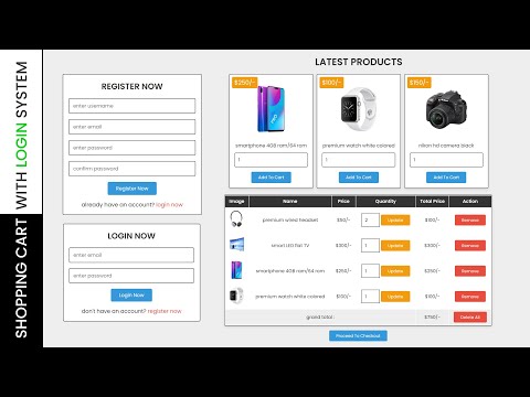 具有多用户登录和注册系统的购物车源码 HTML - CSS - PHP - MySQL